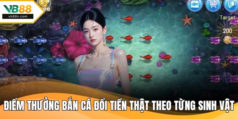 Điểm thưởng bắn cá đổi tiền thật theo từng loài sinh vật